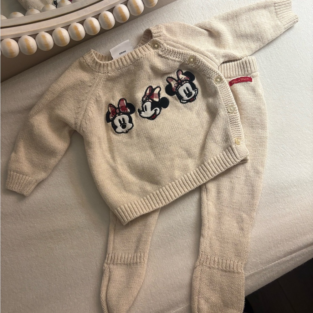 Primark Cream Kids Set with Minnie Mouse Design